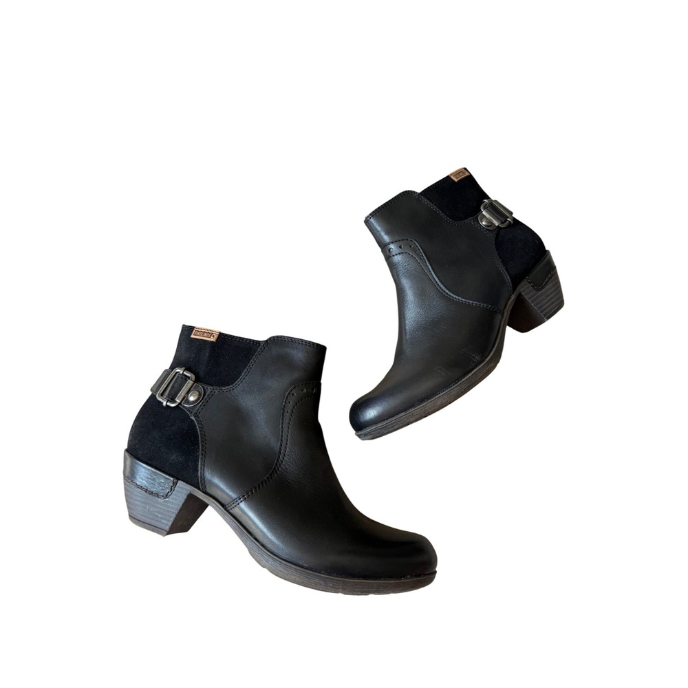 Pikolinos Boots Ankle Rotterdam 902 Leather Water Resistant Black 39 US 8.5